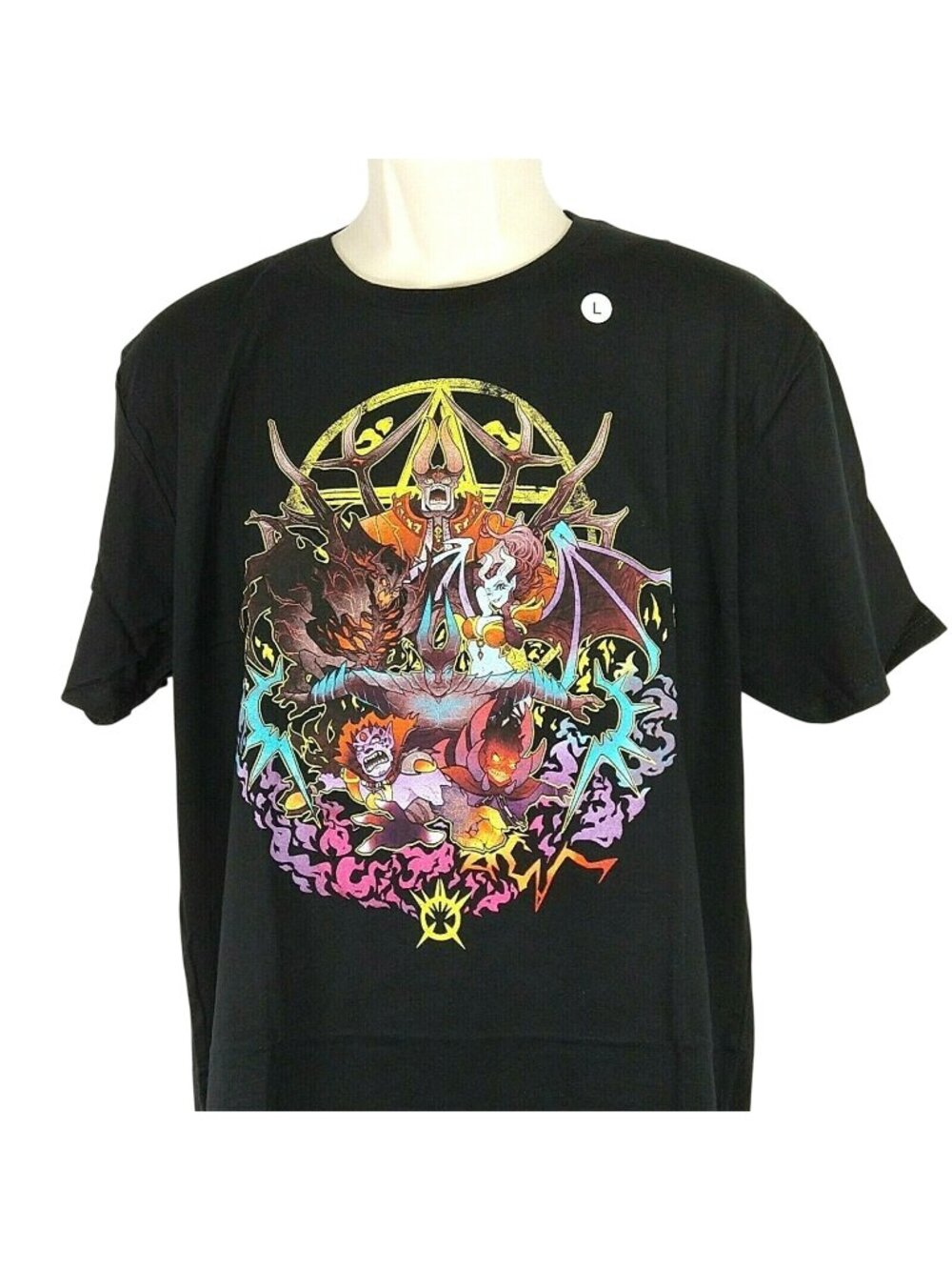 WeLoveFine Foulfell Squad Demon Graphic T-Shirt Size L Black Comicon Gaming NEW